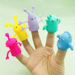 monster finger cots soft rubber robot dolls for kids